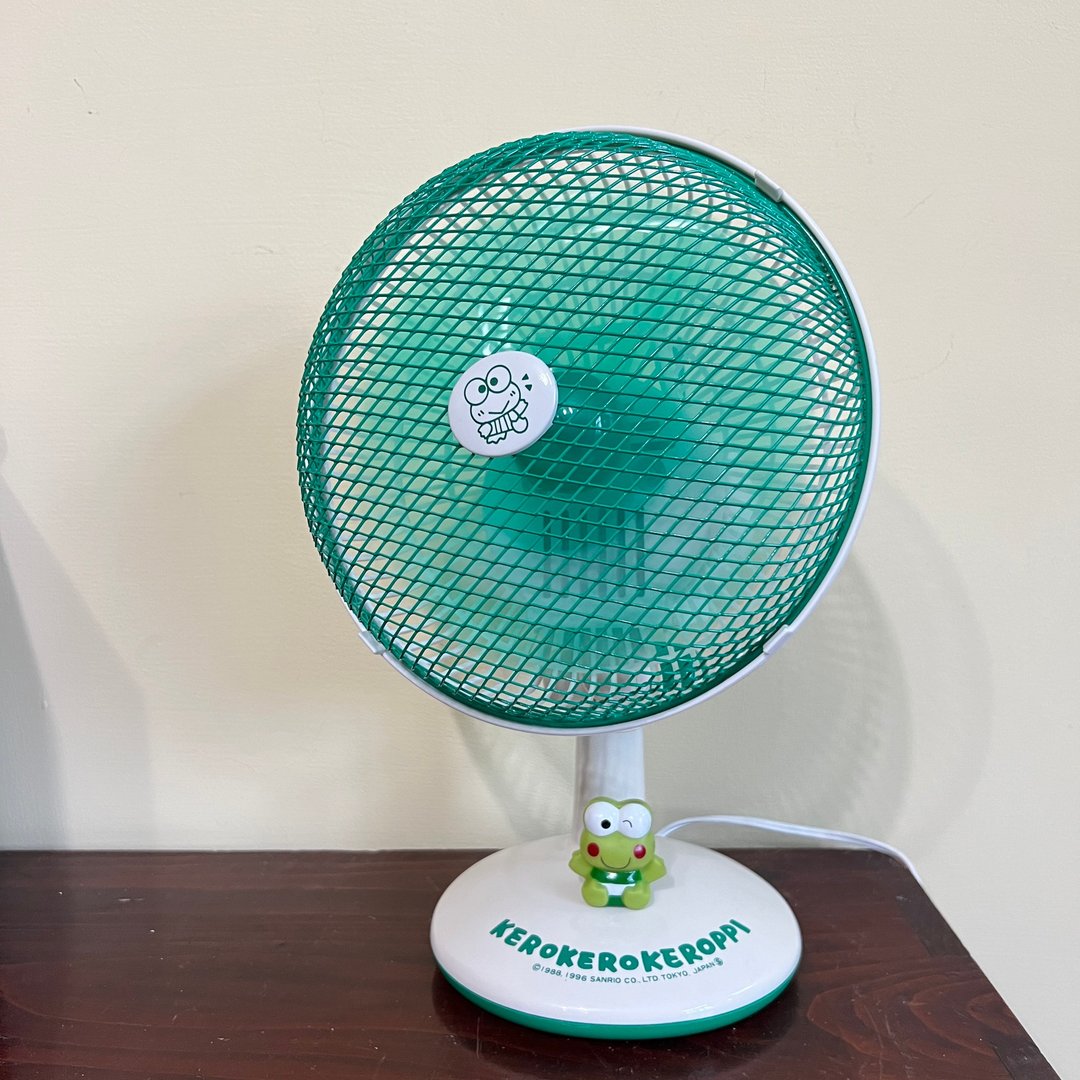 经典绝版三丽鸥kerokerokeroppi大眼蛙桌上型扇风机 - 电扇 - 其他材质 绿色
