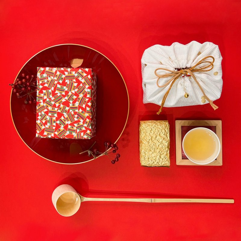 【2023茶叶礼盒】福兔茶礼盒/茶叶礼盒/杉林溪高山茶 - 茶 - 棉．麻 红色