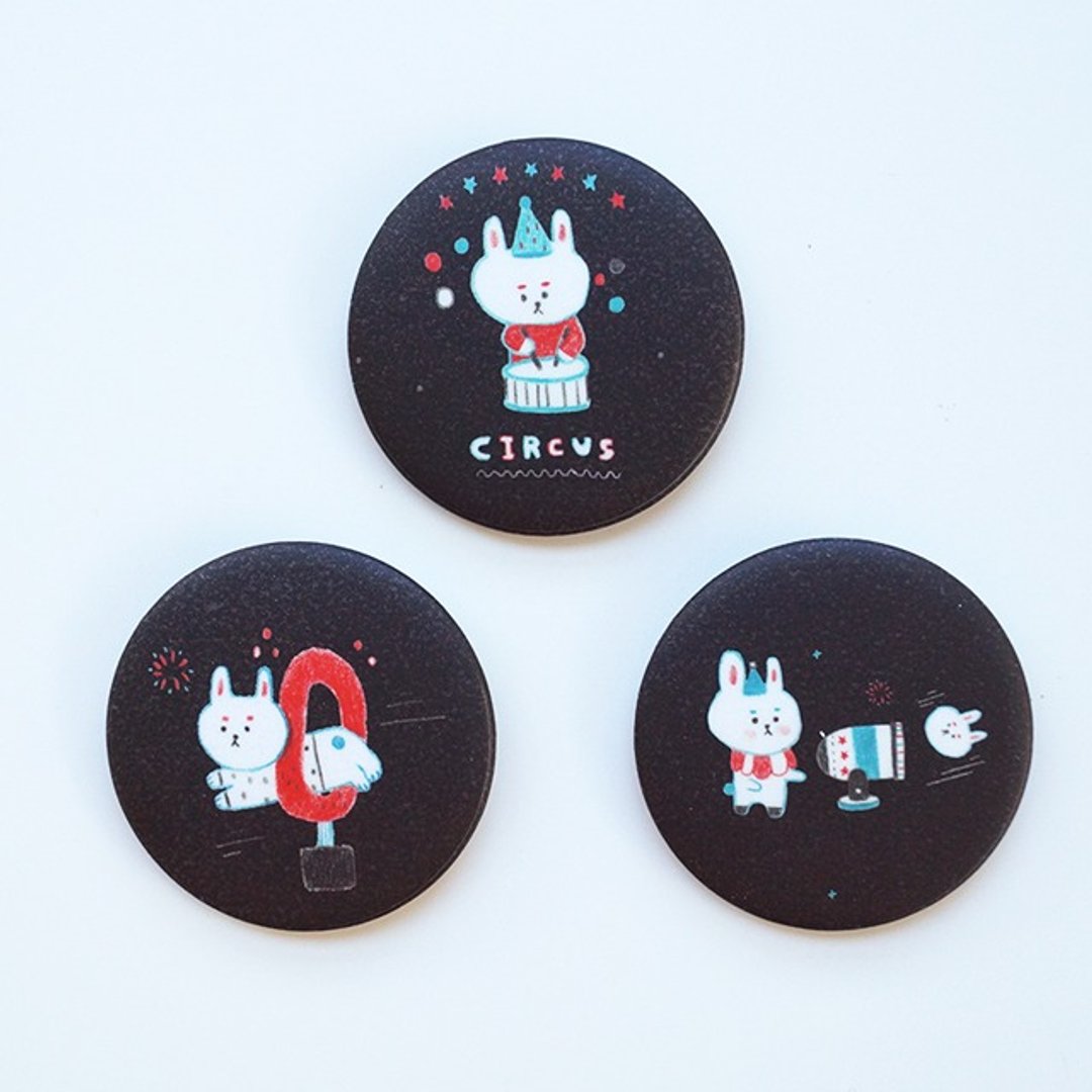 Circus Rabbit pin button set - 徽章/别针 - 其他金属 