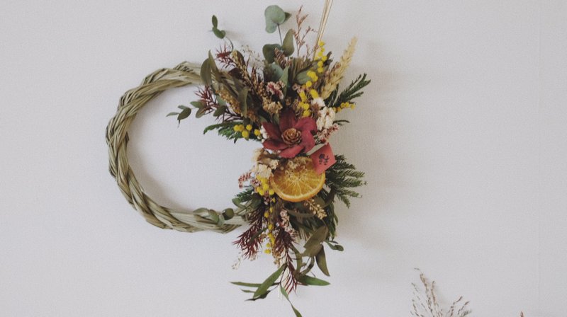 日式注连绳 过年 春节 年节装饰 花圈 稻草圈 - 干燥花/捧花 - 植物．花 