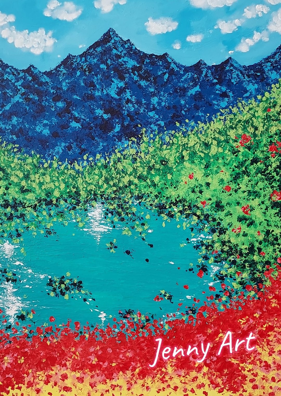 【山水花园】系列  无框画 挂画 居家摆设 山水画 风景画 风水画 - 海报/装饰画/版画 - 其他材质 蓝色