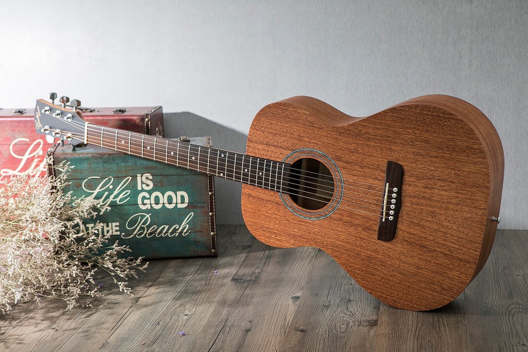 台湾原创 guitarman M-11B 40寸 桃花心木合板手工40寸OM桶身吉他 - 吉他/乐器 - 木头 