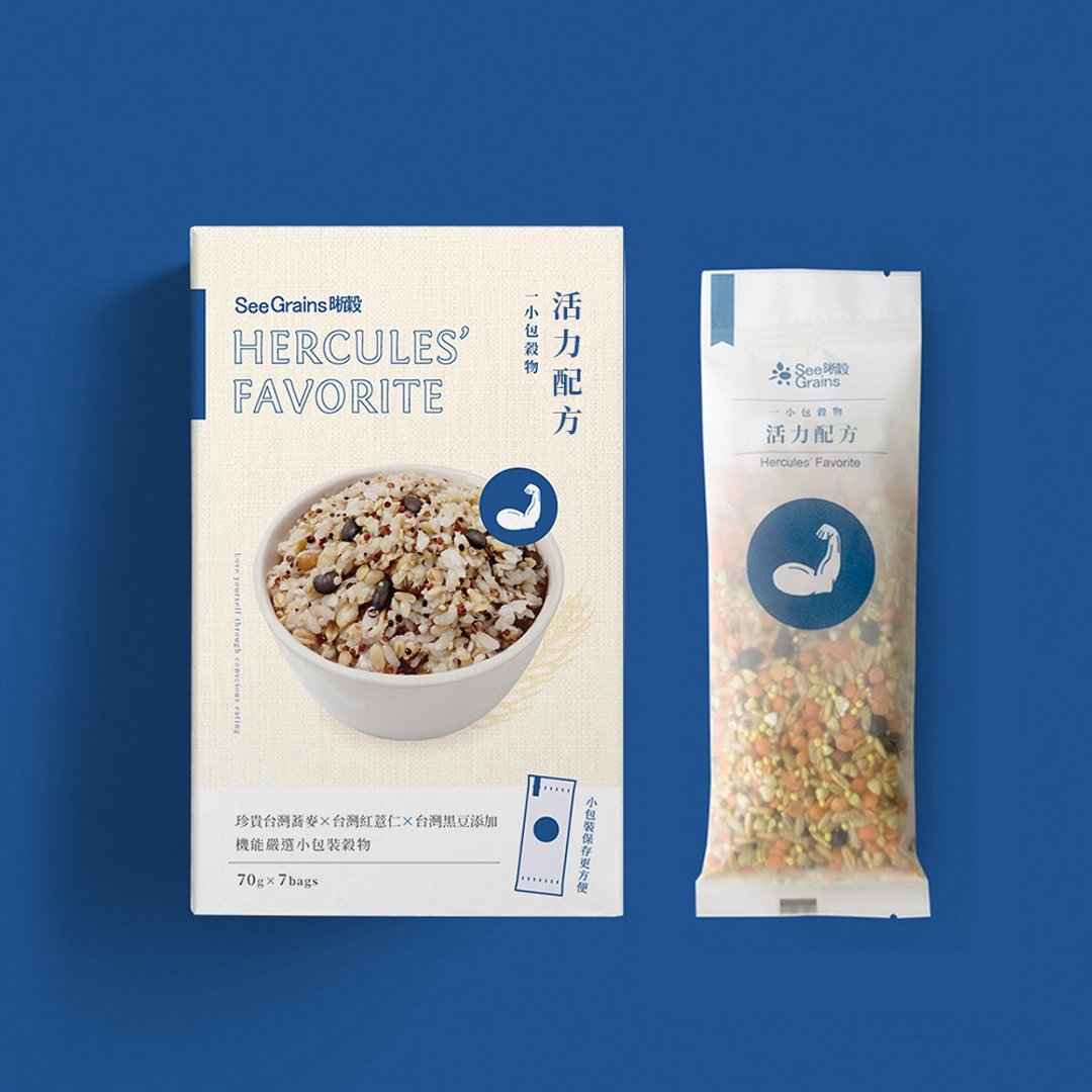 【一小包谷物】活力配方盒装(70克x7包入) 健身族群专用 - 五谷杂粮/米 - 纸 蓝色