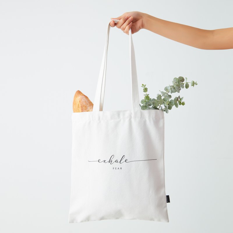 好好呼吸厚帆布环保购物袋 - 侧背包/斜挎包 - 其他材质 白色