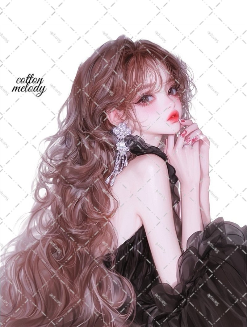 original sticker no.6250 人物贴纸 原创贴纸 人物贴纸 女孩贴纸 原创人物贴纸 - 贴纸 - 纸 