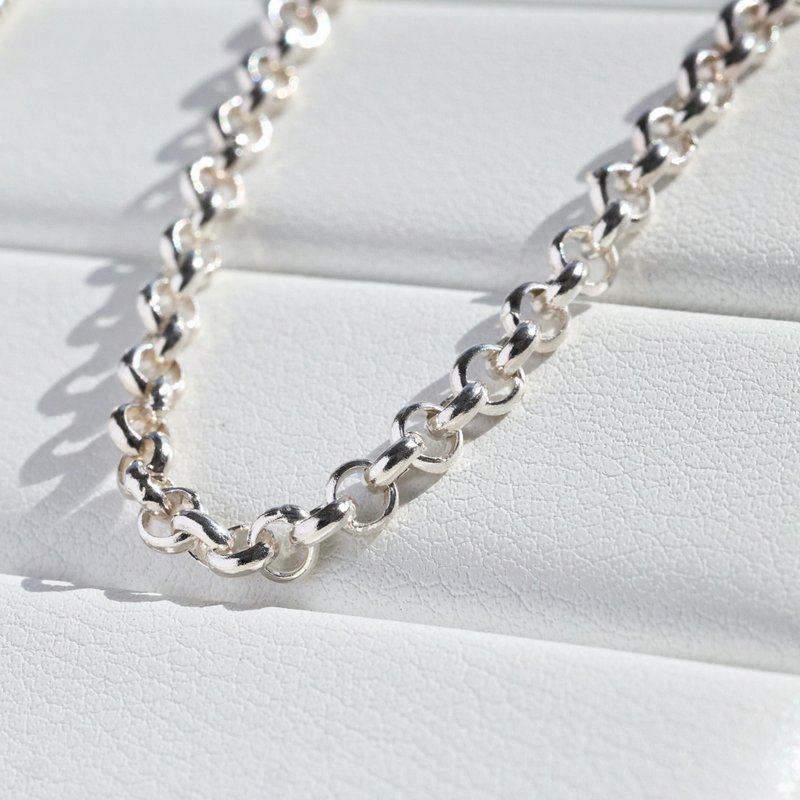 925纯银 基本简约圆型手链 17.5~18.5cm 纯银手链 男手链 - 手链/手环 - 纯银 银色