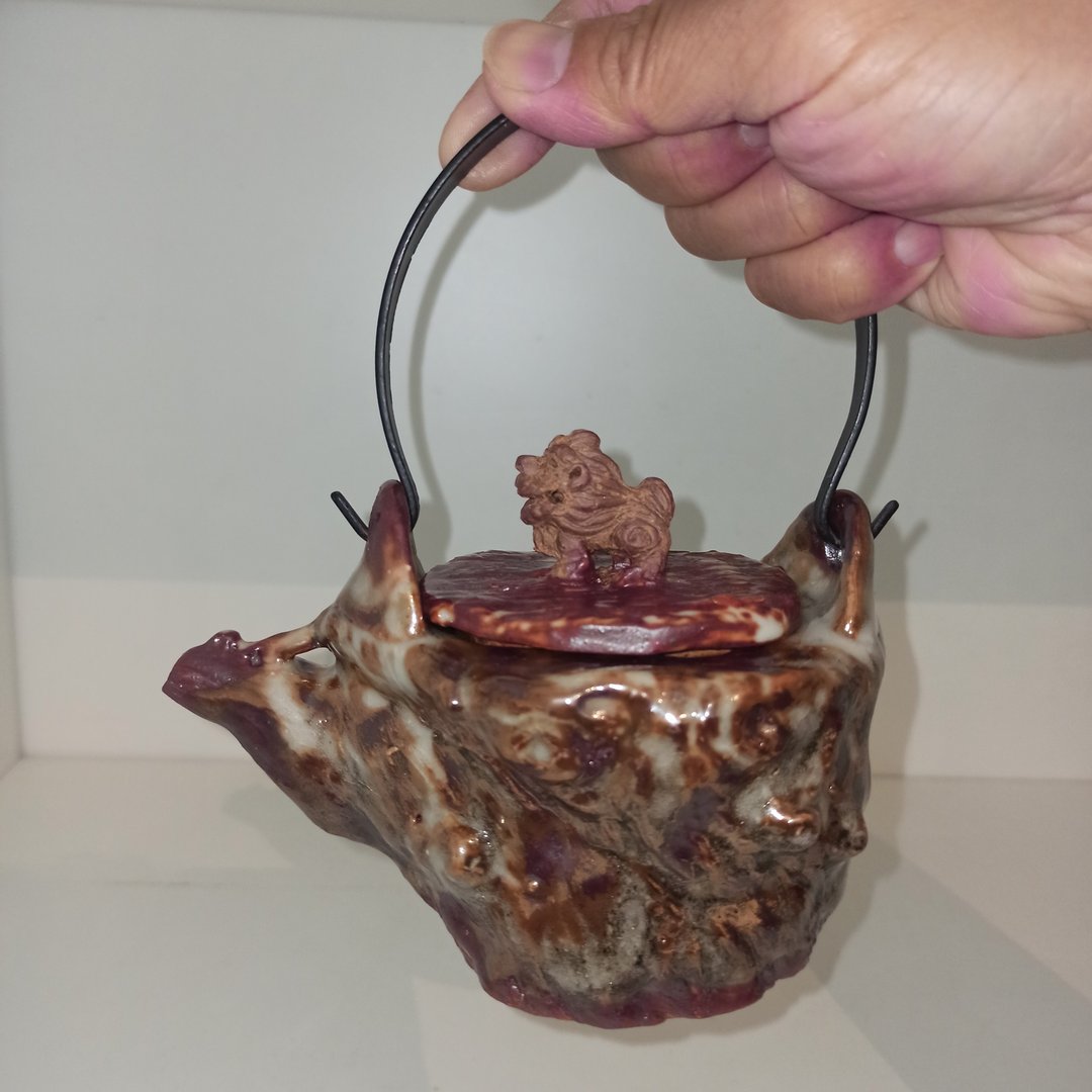 茶壶志野釉还原烧陈炫亨手捏陶 - 茶具/茶杯 - 陶 咖啡色