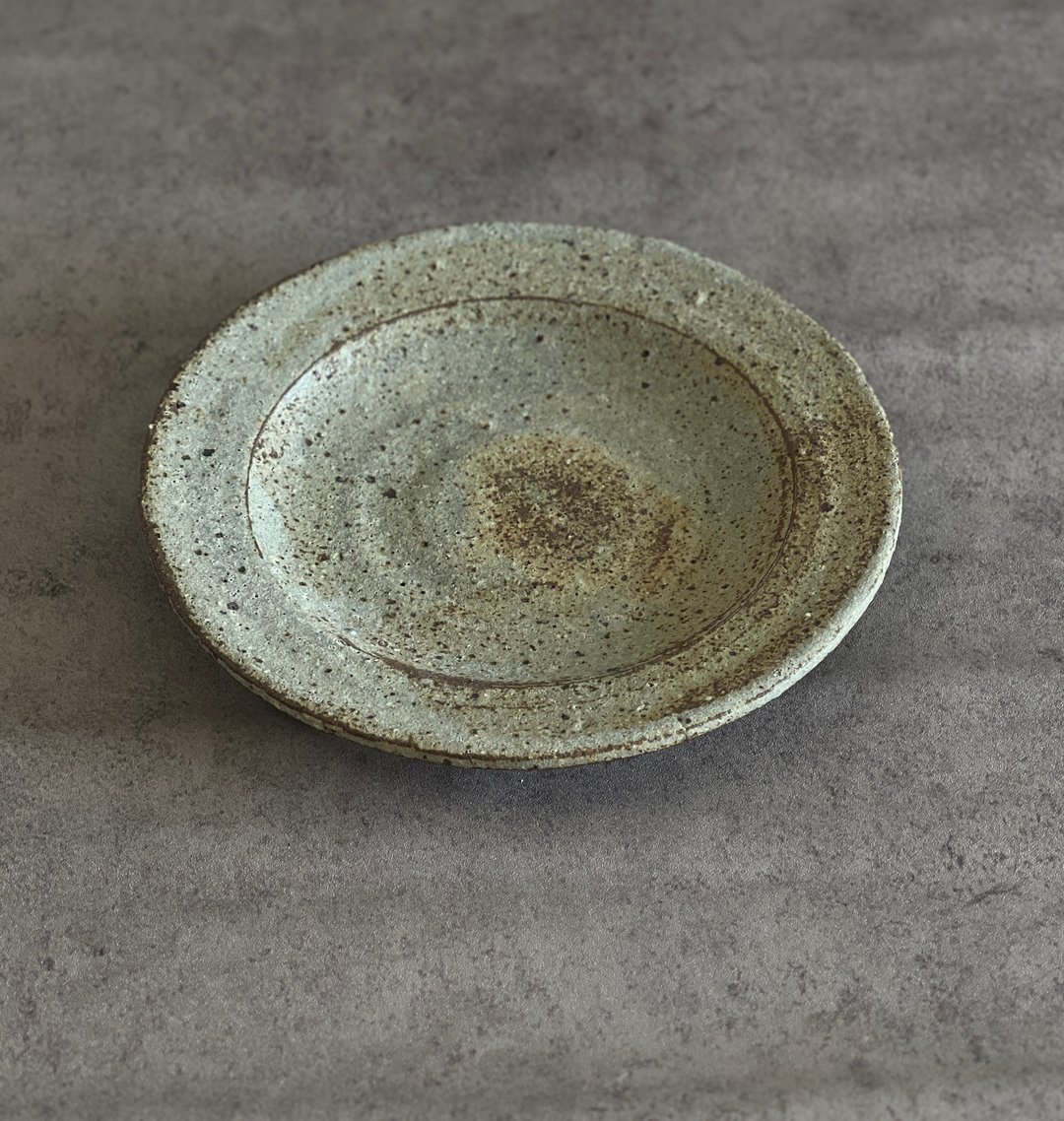 盘子/茶盘/饰品盘/陶盘/粗犷陶/糕点盘/手作/礼物/墨绿 - 摆饰 - 陶 