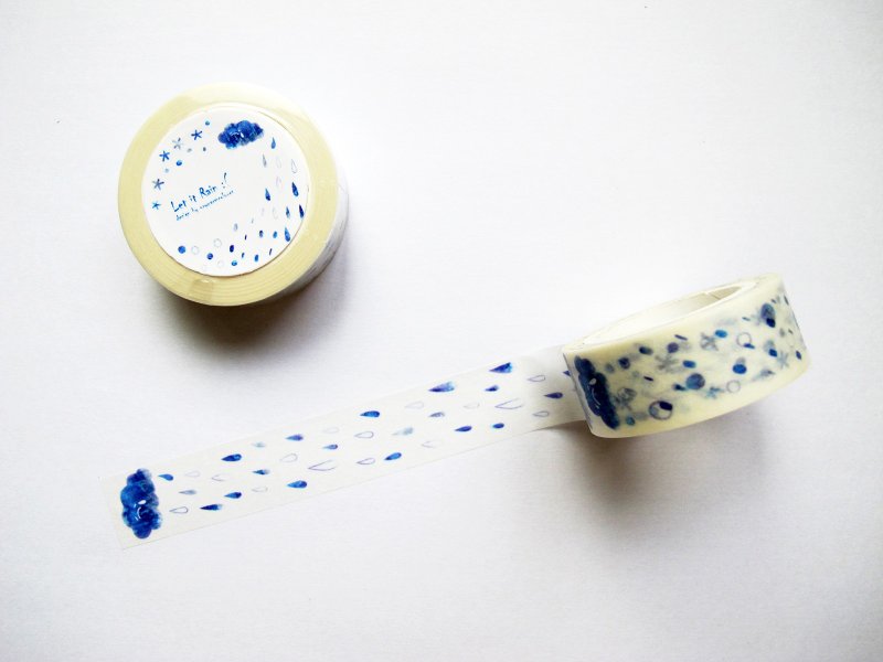 －Let it Rain :(－ 和纸胶带 - 纸胶带 - 纸 蓝色