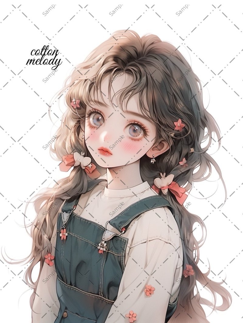 original sticker no.602B 人物贴纸 原创贴纸 人物贴纸 女孩贴纸 原创人物贴纸 - 贴纸 - 纸 