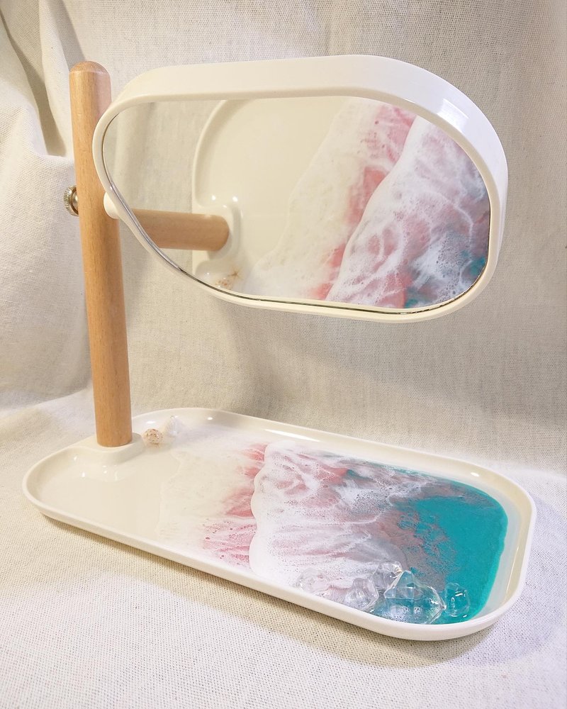 石英北极海:托盘双面镜/一面平面镜一面放大镜 - 摆饰 - 树脂 粉红色