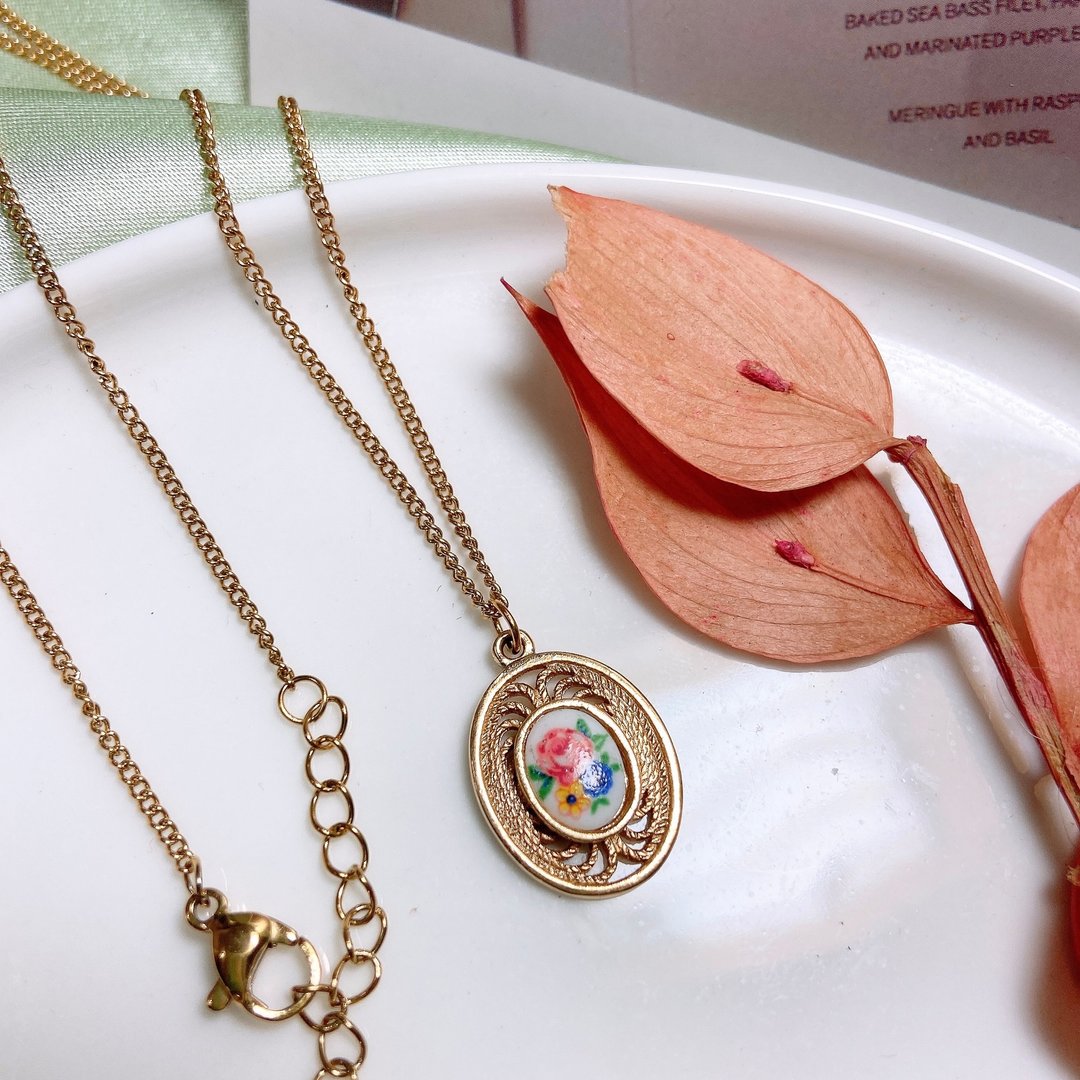 【西洋古董饰品】Sarah Cov. 掐丝工艺彩花卉包覆优雅 项链 - 项链 - 贵金属 多色