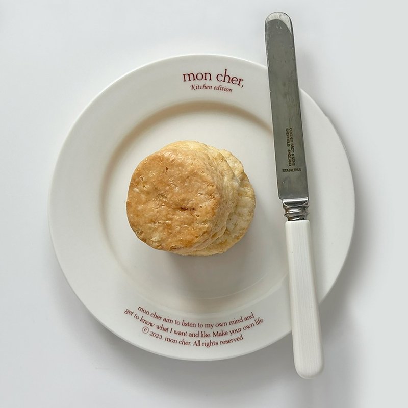 复古红小盘 6寸 - 浅碟/小碟子 - 瓷 白色