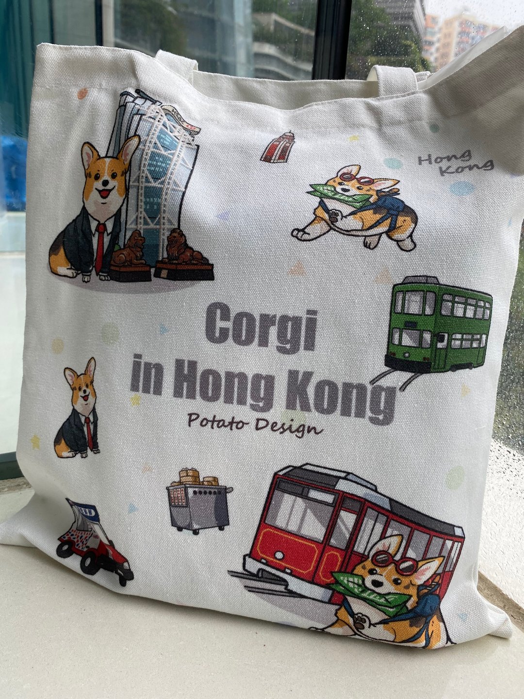 哥基游香港 帆布袋 - 手提包/手提袋 - 棉 