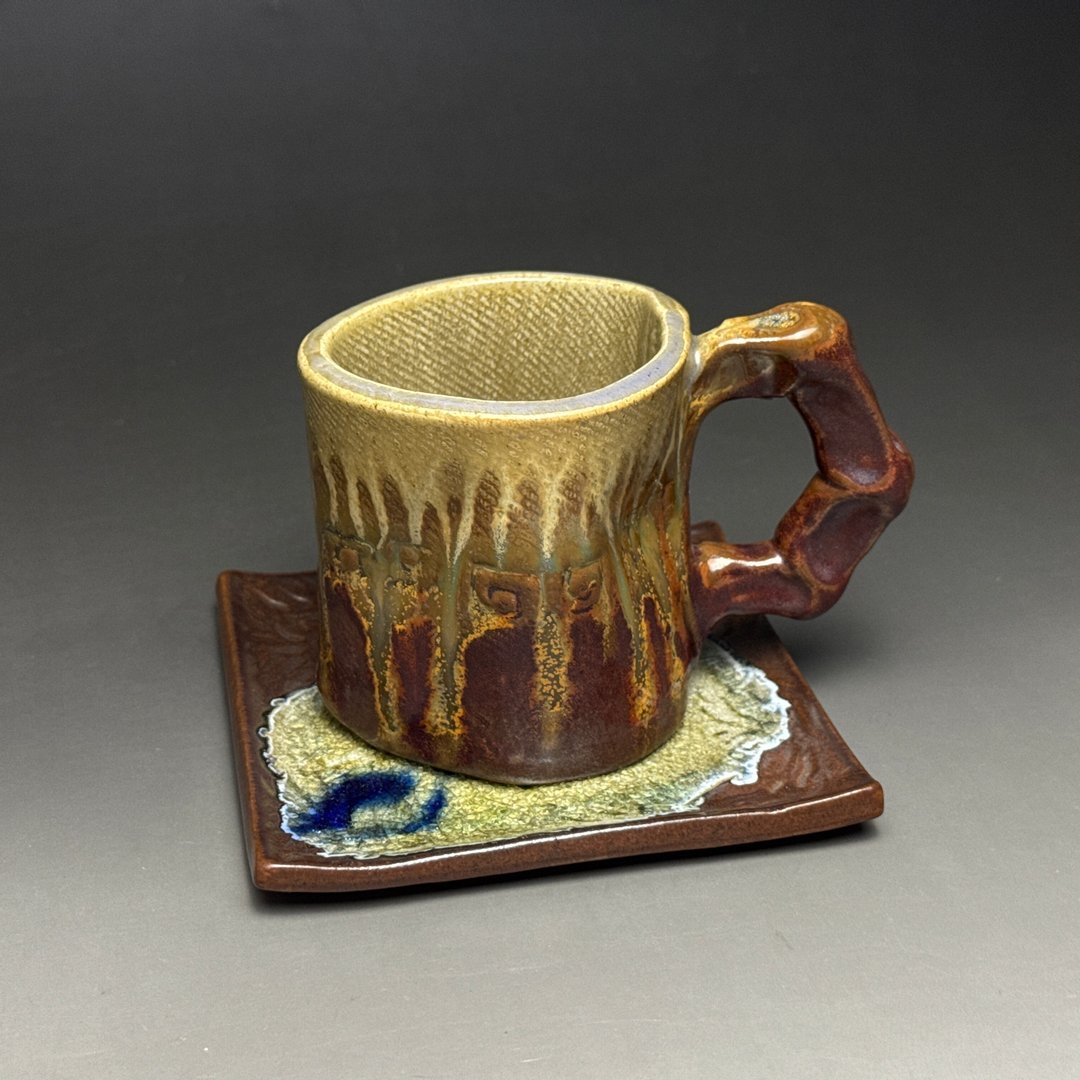 台湾【手作HandMade】侘寂の咖啡杯组壹 - 咖啡杯/马克杯 - 陶 咖啡色