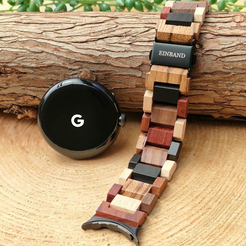 【天然木质表带】EINBAND Google Pixel Watch MIX WOOD【A】 - 女表 - 木头 咖啡色