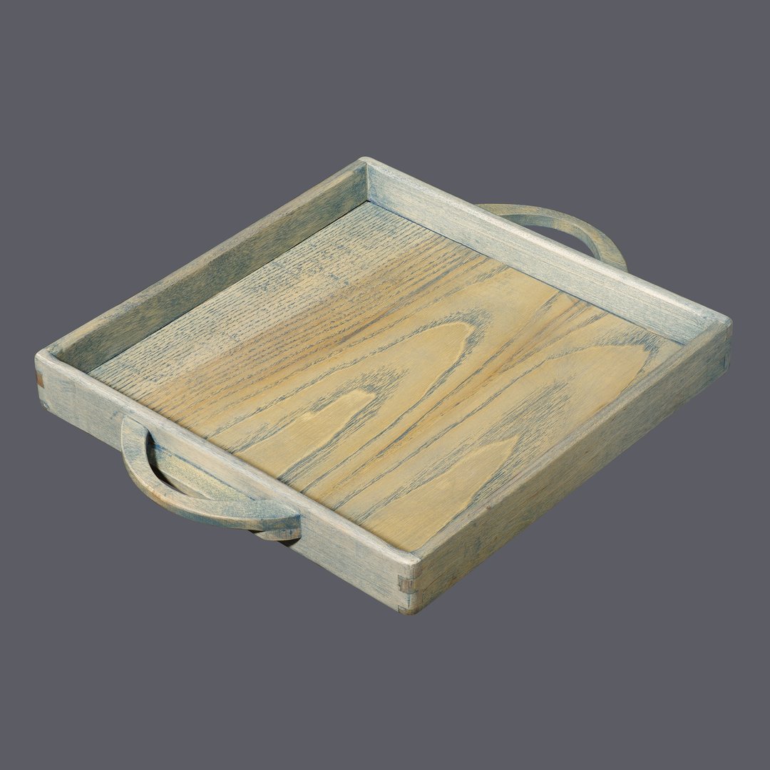 Wood blue coffee tray - 托盘/砧板 - 木头 蓝色