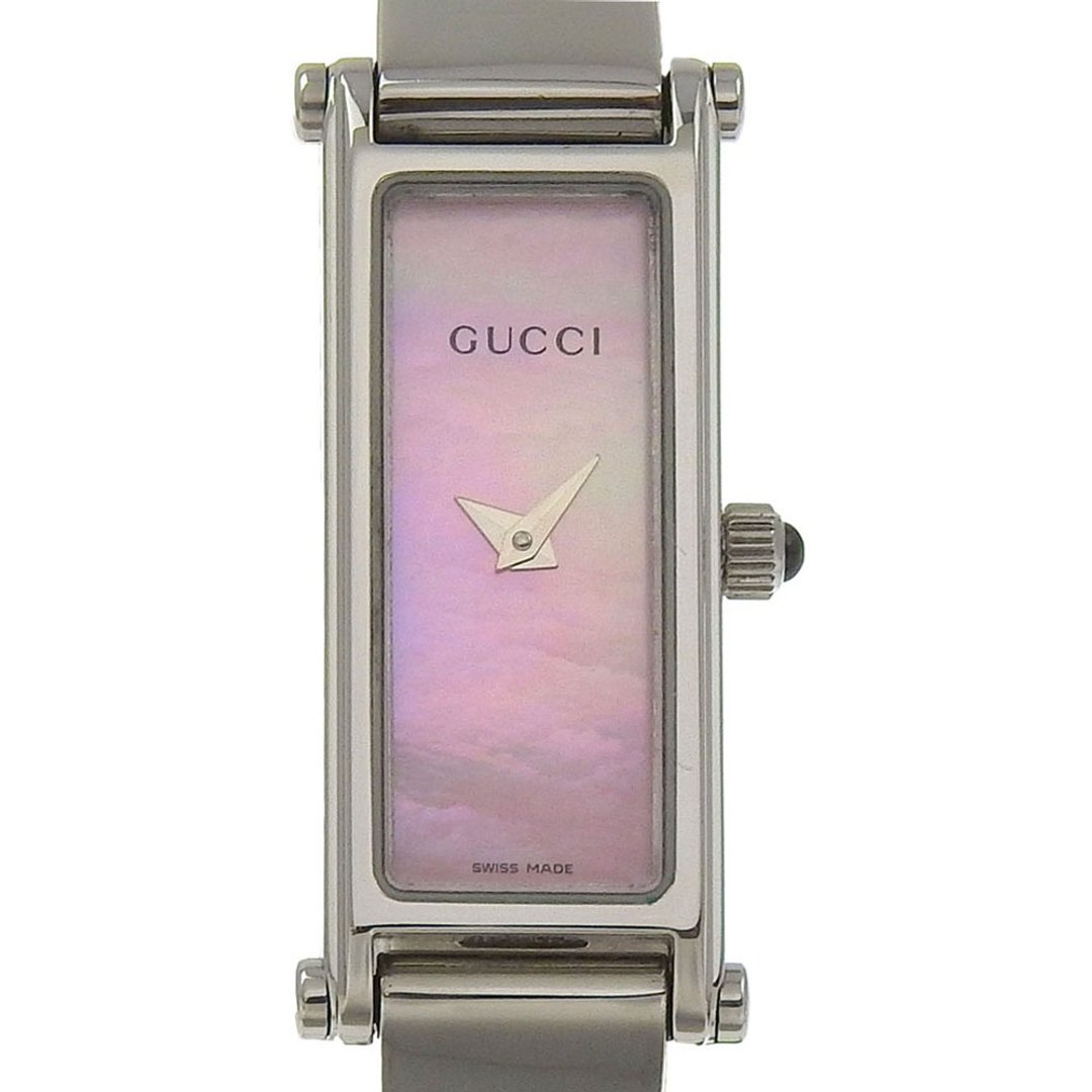 【日本直送】gucci GUCCI 贝壳手表 1500L 不锈钢 石英 指针式显示 粉色贝壳表盘 男款【二手】 - 女表 - 不锈钢 银色