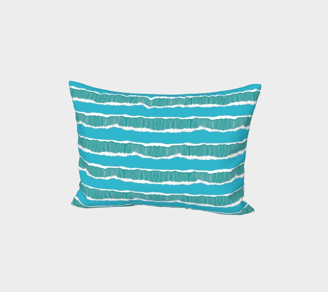 海洋真丝枕头套 Ocean Silk Bed Pillow Sham 七星潭清水断崖观浪 - 寝具 - 丝．绢 蓝色