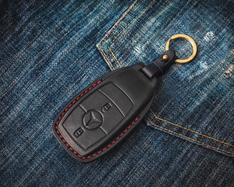 奔驰 Benz C300 Brabus G55 G63 Gcar GLC GLE汽车钥匙 - 钥匙链/钥匙包 - 真皮 黑色