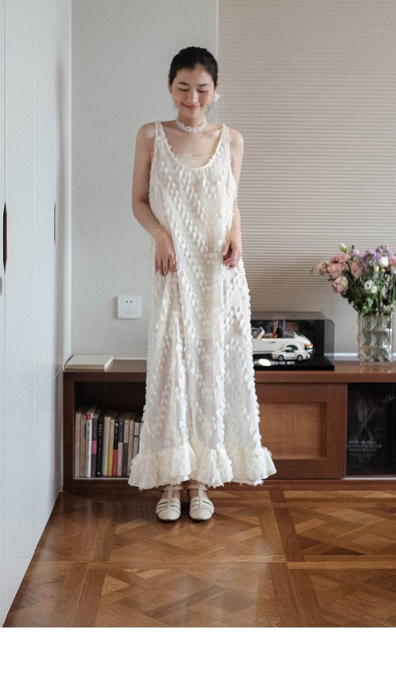 法式 流苏仙女度假背心吊带连衣裙洋裝 - 洋装/连衣裙 - 其他材质 