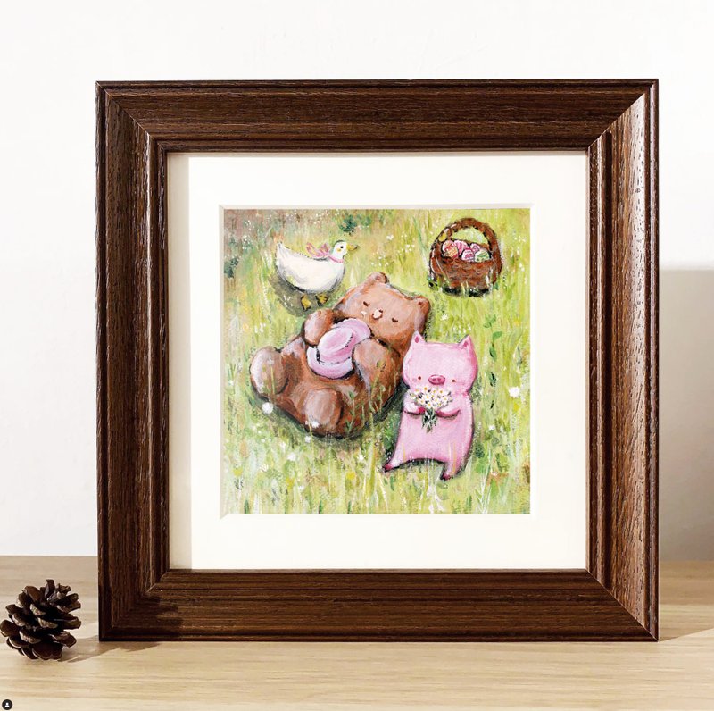 【印刷画/原画】Little Bear and Pig - Grass 草地 - 海报/装饰画/版画 - 其他材质 