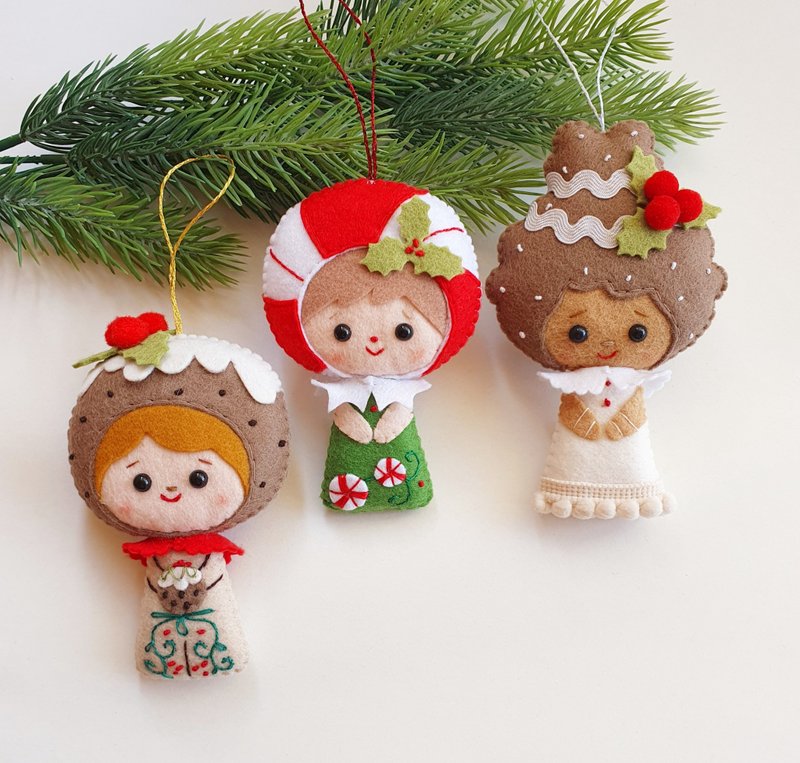 Hanging doll, christmas ornament, candy, christmas tree ornaments - 玩偶/公仔 - 环保材料 