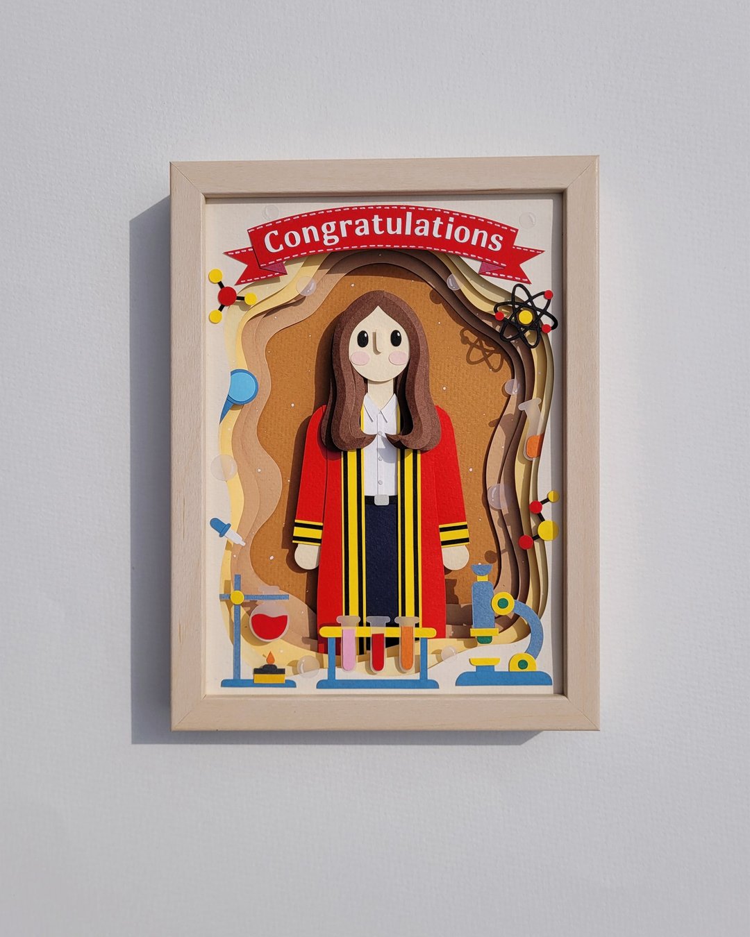 Layered custom papercut frame: graduation theme. - 画框/相框 - 纸 