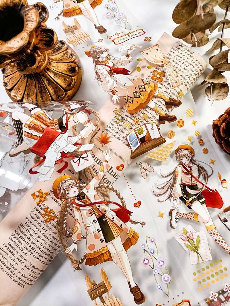 WF747_郵寄甜心 / 裝飾膠帶 - 纸胶带 - 塑料 多色