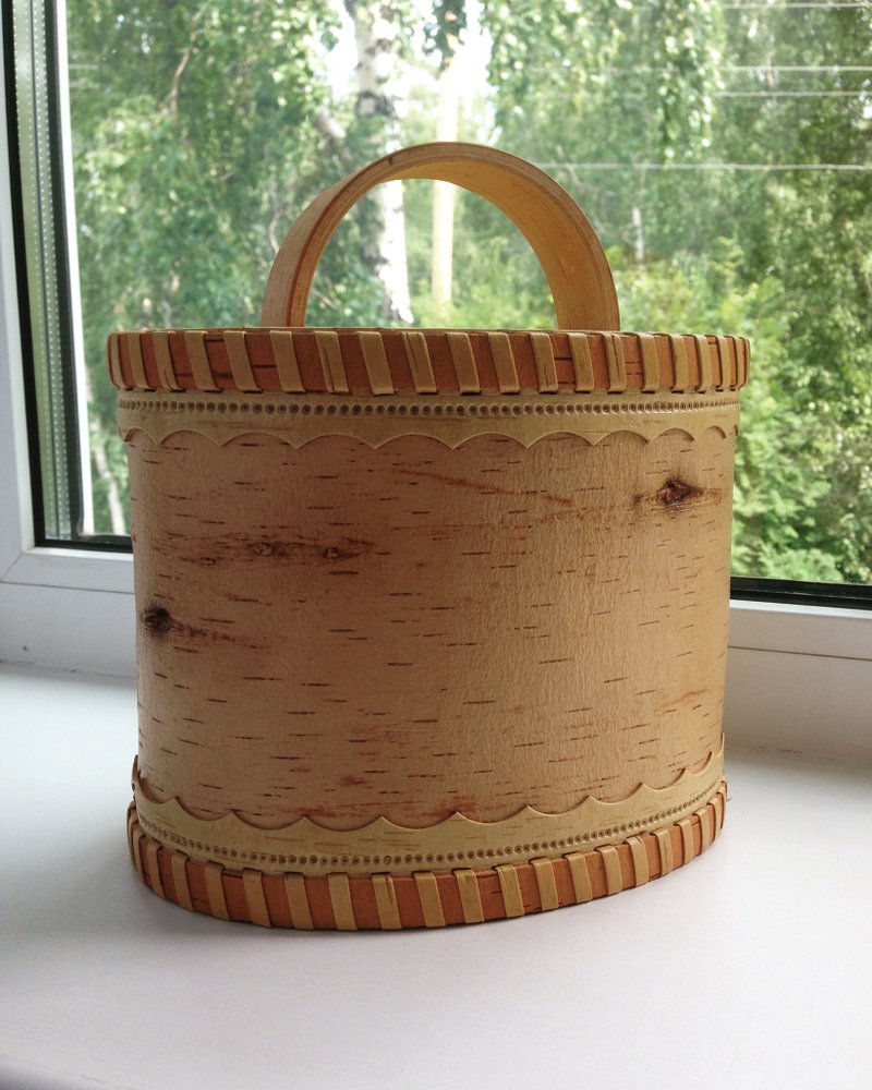 Birch bark box, birch bark canister - 调味罐/酱料瓶 - 木头 