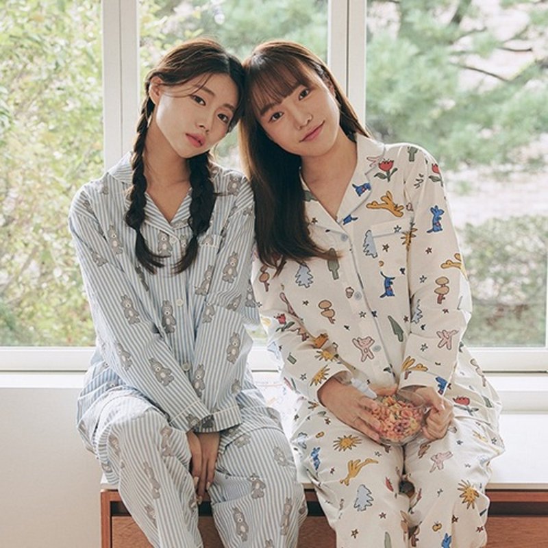 Romane Brunch Brother 连身睡衣裤装 - 背带裤/连体裤 - 棉．麻 