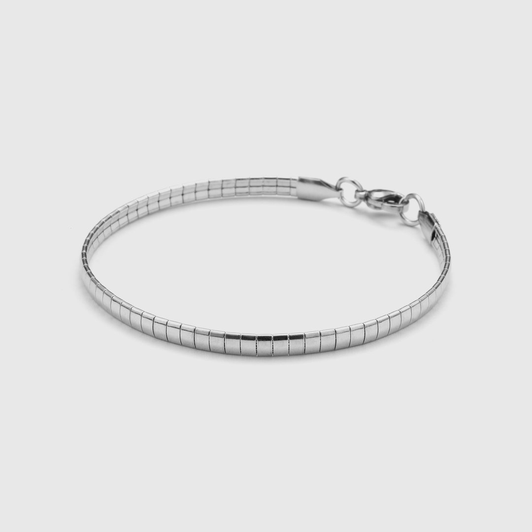 Mirror 手链 (4mm) | 医疗钢・抗过敏・可洗澡・不掉色 - 手链/手环 - 不锈钢 