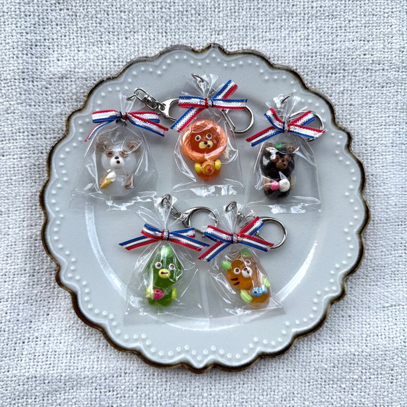 动物造型果冻钥匙圈 - 钥匙链/钥匙包 - 树脂 多色