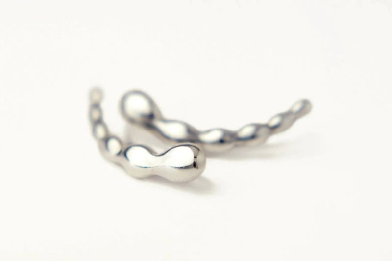 Water Wave Earrings - 耳环/耳夹 - 纯银 银色