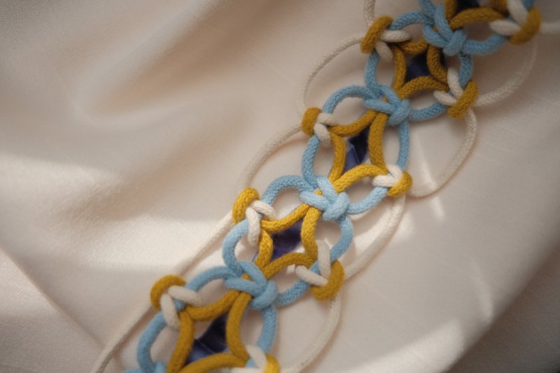 编织发带/伯利恒之星 - 发带/发箍 - 棉．麻 蓝色