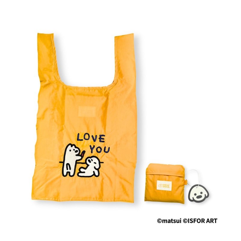 matsui DOGS 防水背心彩色电绣购物袋 黄 - 手提包/手提袋 - 防水材质 