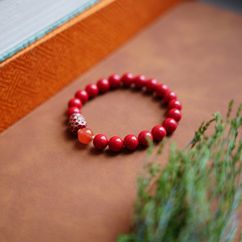 乘风而上 朱砂手串 鱼跃化龙扶摇直上 日常随身配饰 - 手链/手环 - 其他材质 红色