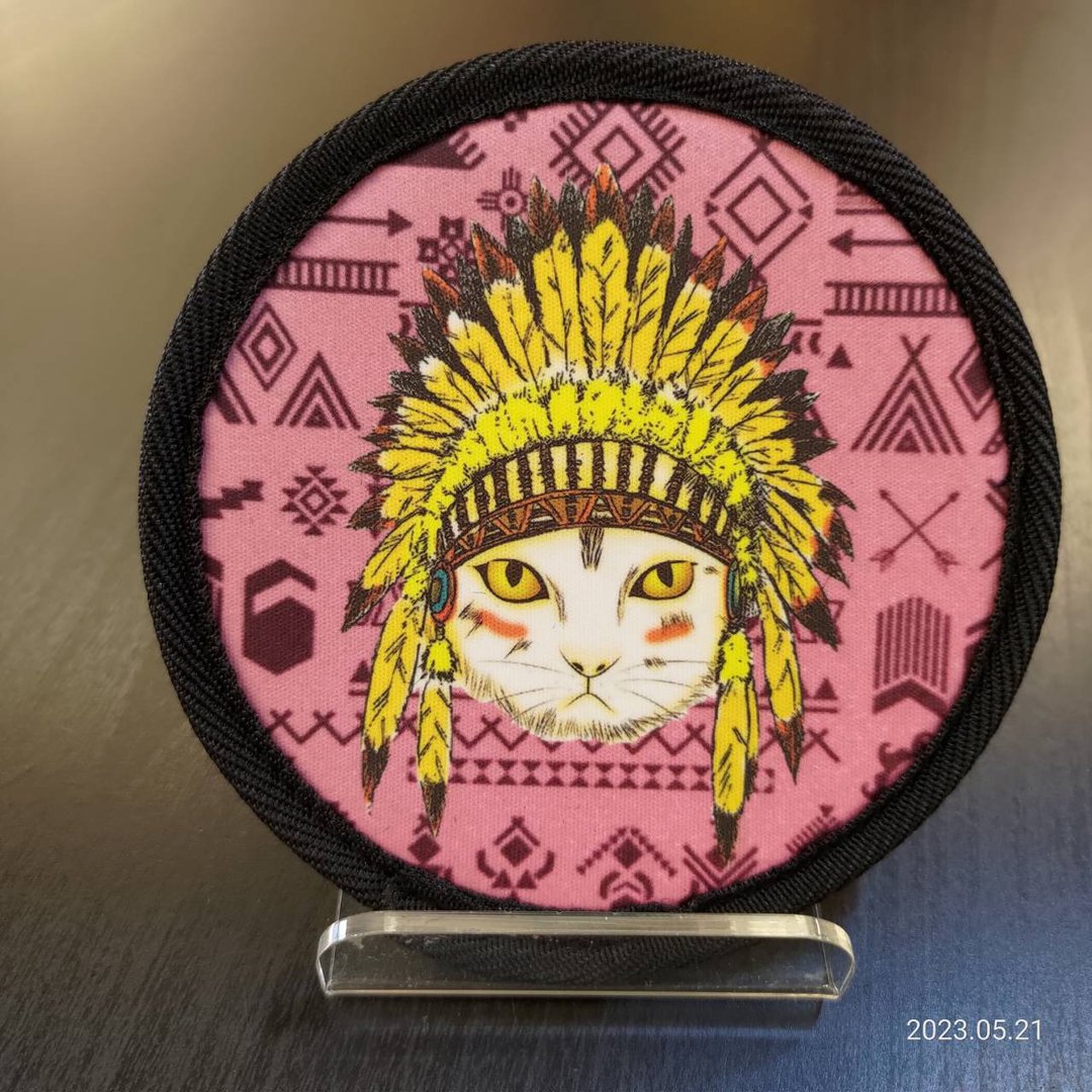 三猫小铺-潜水布超吸水杯垫-印地安猫 - 杯垫 - 其他人造纤维 