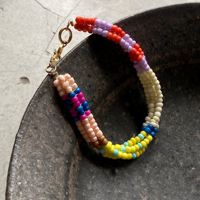 无二民族风四股彩珠手链C - 手链/手环 - 其他材质 绿色