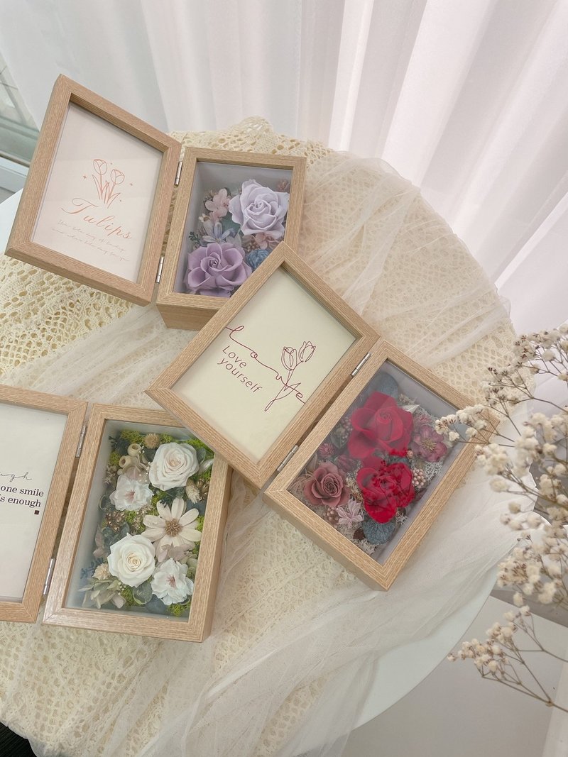 玫瑰记忆 永生花相框 花盒 立体折叠相框 多色 - 干燥花/捧花 - 植物．花 多色