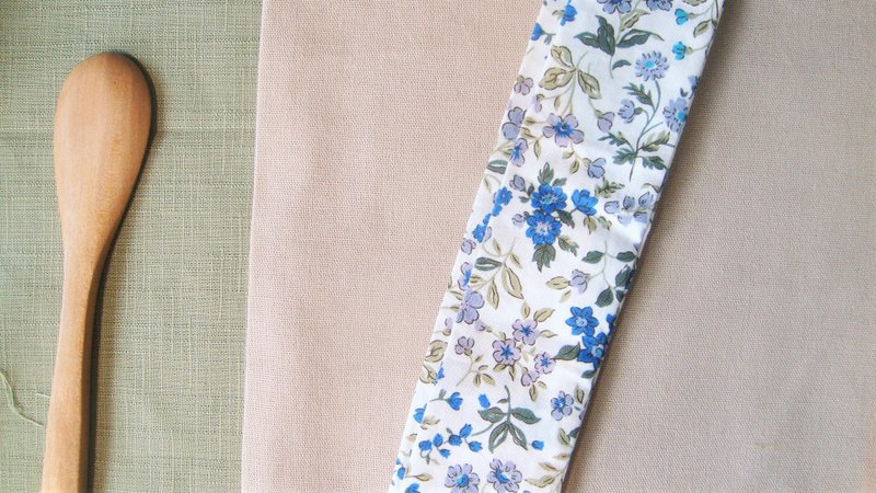 Sweet Smile l限量一条 l蝴蝶结 绑式 绑结 发带 - 发带/发箍 - 棉．麻 蓝色