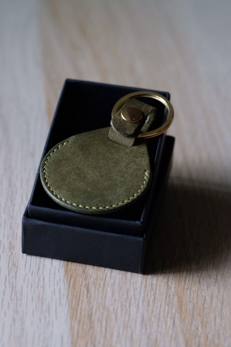 感应扣皮套【橄榄绿】毕业礼 /含定制英文 - 钥匙链/钥匙包 - 真皮 咖啡色