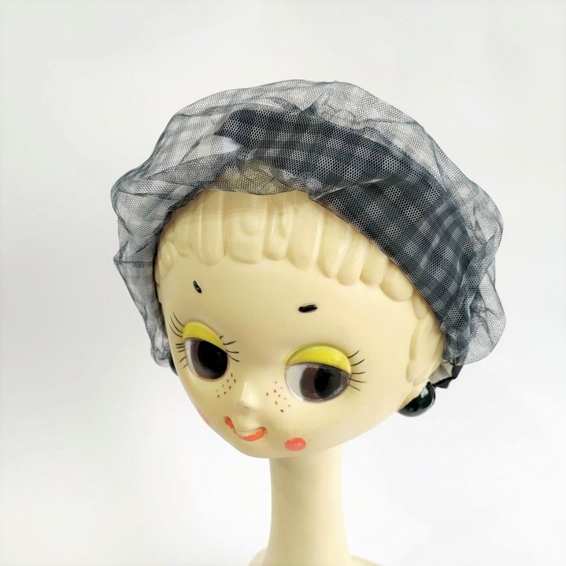 Petitbebe ~黑色格子网纱交错发带 - 发饰 - 棉．麻 