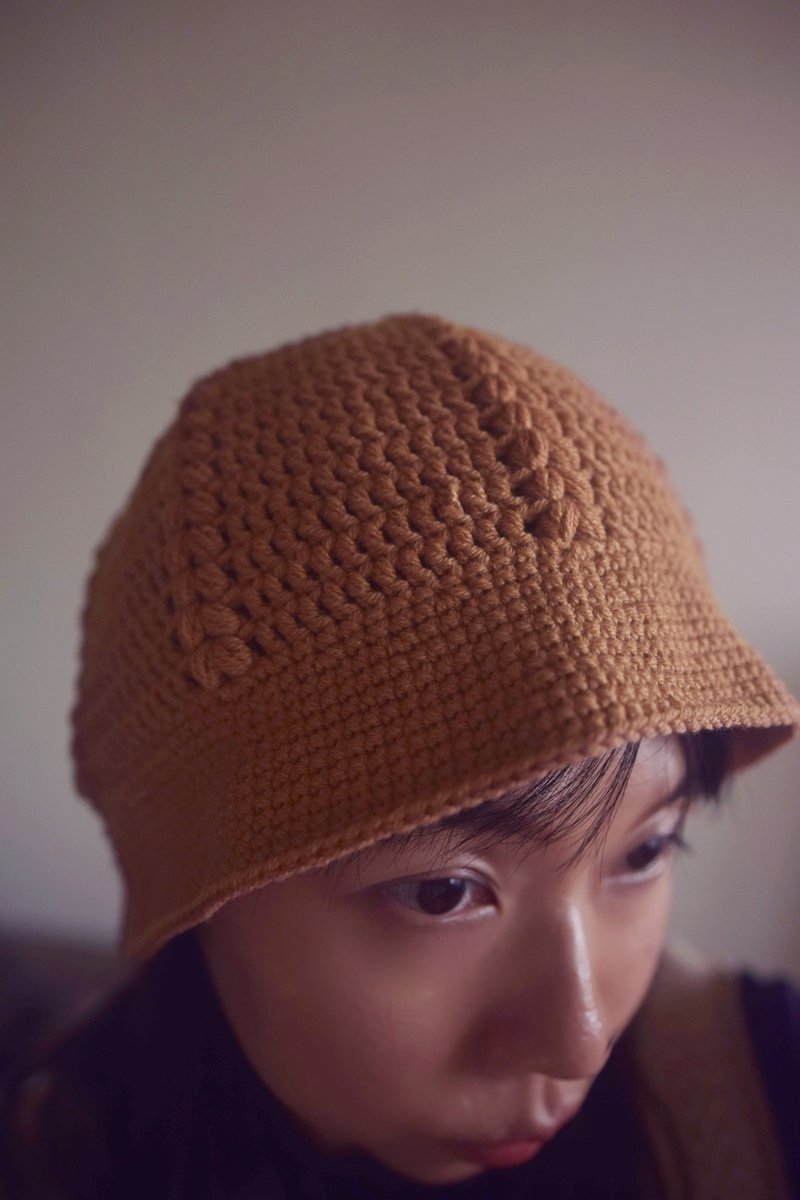 手工编织毛帽 • 棕 |手作|毛线|钩针| 其他尺寸可订制 - 帽子 - 其他材质 咖啡色