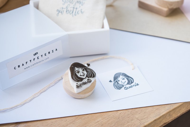 Single portrait rubber stamp (S) - 印章/印台 - 橡胶 