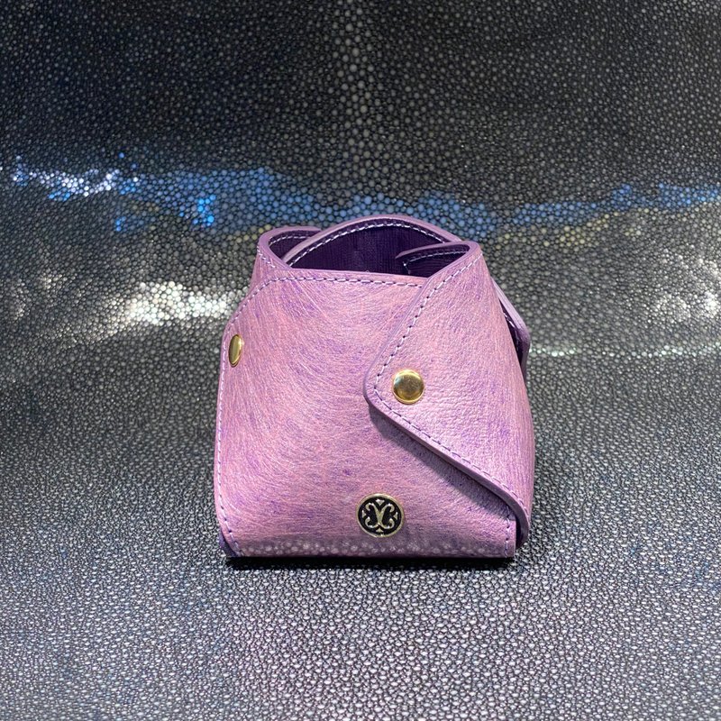 SWEETBURDEN 蚕丝牛皮-笔筒 笔座 杂物收纳 真牛皮 手作 - 笔筒/笔座 - 真皮 紫色