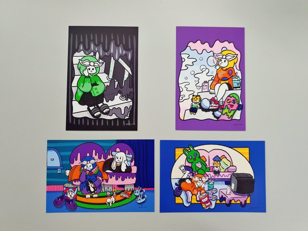 长方形明信片 - 卡片/明信片 - 纸 多色