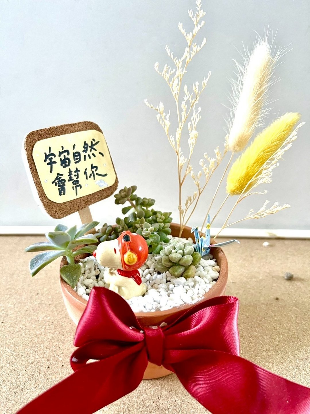 多肉组盆 多肉植物 日式枯山水 微景观 史奴比 SNOOPY 飞行snoopy - 植栽/盆栽 - 植物．花 绿色