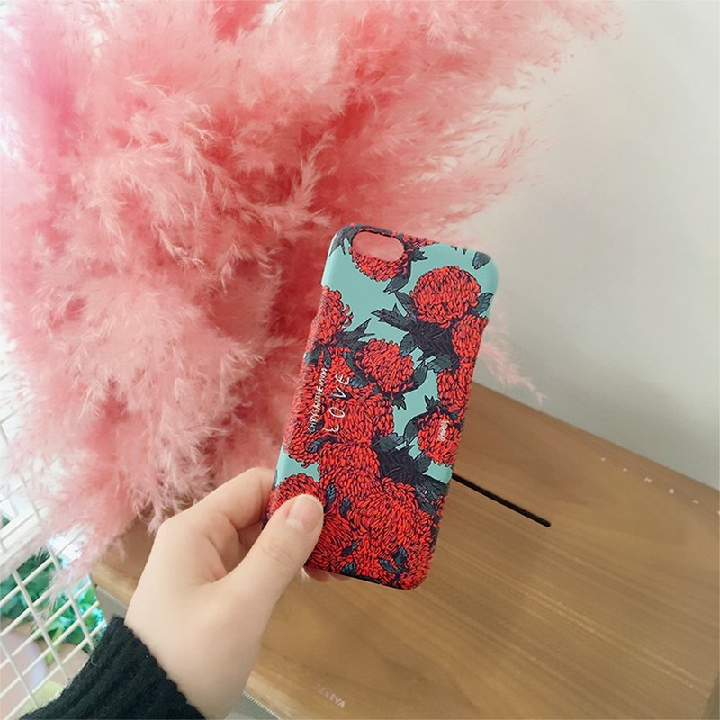 Red Chrysanthemum_Matt Hard Case_MagSafe - 手机壳/手机套 - 其他材质 多色