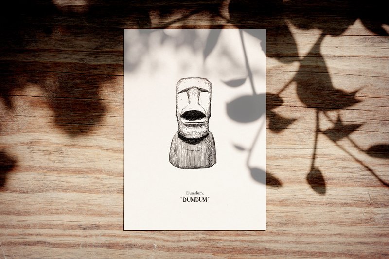 摩艾石像明信片 - 卡片/明信片 - 纸 白色